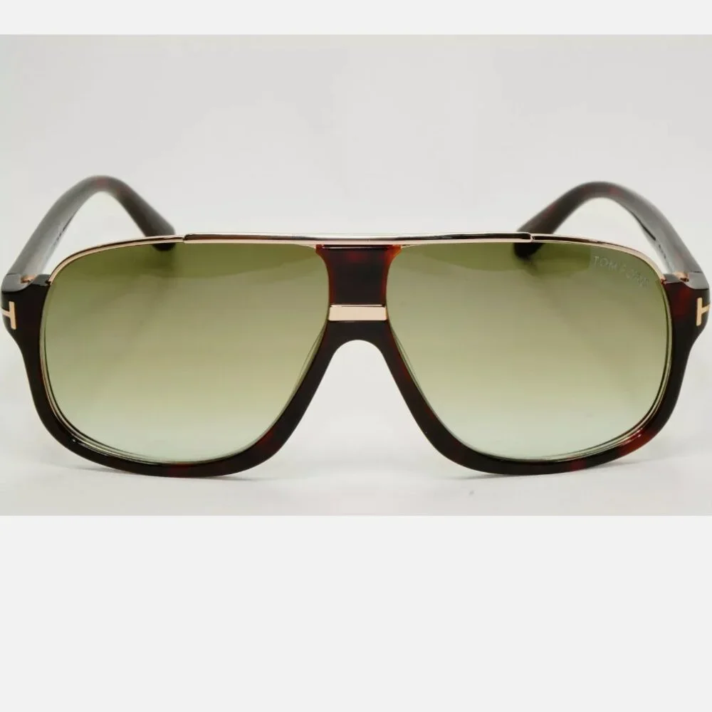 Tom Ford Brown Gold Green Tint Men's 60mm Sunglasses